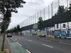 The Peace Wall:  Belfast, separating Protestant and Catholic communities