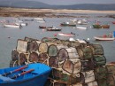 Lobster pots in the harbour at Corrubedo