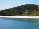The pure white beach on the nature reserve which you can visit - this is Isle de Norte and one of the Islas Cies anchorages