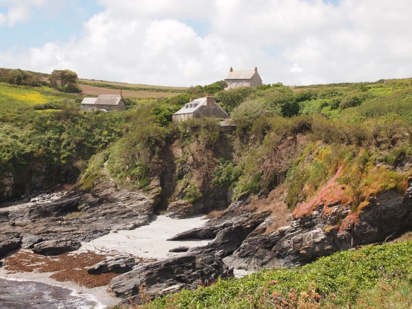 June 2013
View of Prussia Cove from coast path.  Seals were basking on the rocks.  
