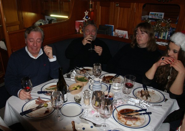 End of the main course on board Njord for the Xmas safari lunch
