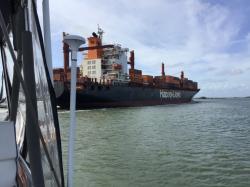 Cargo ship coming into the Savannah river