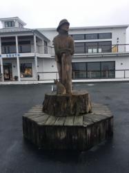 Rock Hall marina: Wooden statue welcomes you 