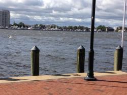 Norfolk waterway: Very windy with whitecaps on the water