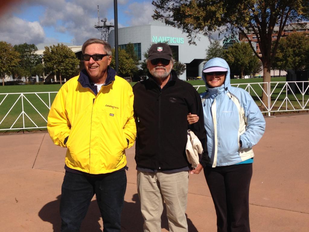 Partial crew: Tom, Ed and Cara on our way to the museum - very cold and windy