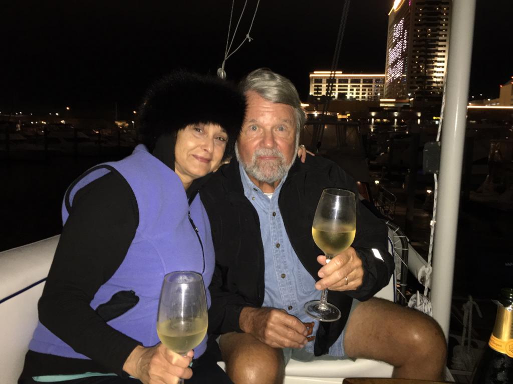 Celebrating the new boat: Finally popped the cork on the champagne and celebrated the new boat and it’s owners