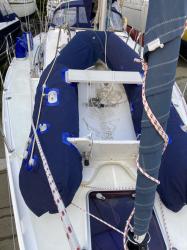 Dinghy chaps fitted : Not the prettiest workmanship but should keep the sun off