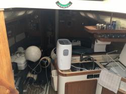 Believe it or not you will not find a crumb!!! Everything from outside is placed in her except 1 solar panel and the dinghy 