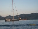 Sänna on anchor, Bitung, Sulawesi