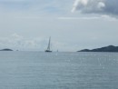 Sailboat on its way to St. Johns island, U.S.V.I