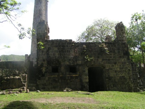 Moe of the sugar mill.  The reside of the raw, dark sugar was molasses, which was used to make rum.