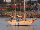 Sailing out of Santa Cruz at sunset