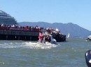 The Americas Cup being delivered to the Pier for the awards presentation