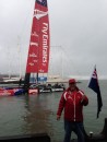 Some of the Kiwis bribed me to pose with their boat!