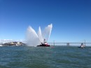 Fireboat celebrating the end of the 2013 AC