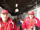 Bill an I attending a morning briefing before the start of the race