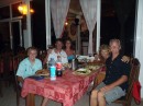 Dinner out after a long Pacific crossing with our new friends Juliette and Brian on Sea Wings.