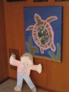 Flat Kyl-ton loves my new turtle art. A wonderful gift from artist friend Bailey!