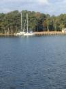 Saying farewell to Oriental, NC: Leaving the Luh’s dock heading south on November 14, 2017