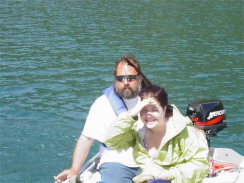 Cowboy-and-Indian-01: Kendra and I in the dingy.