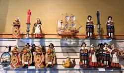 The obligatory Pilgrims decorative figurines!: Pilgrim Museum Gift Shop, Provincetown.