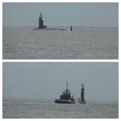 Amazon delivers!: Top: waiting for Amazon. Bottom: Amazon delivers package. Even from a submarine! Near New London Submarine Base.