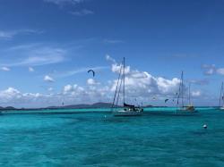 Kitesurfers come out in loads on a windy day in the Tobago Cays!