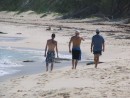 Luke, Ryan and Dick - long walk on the beach