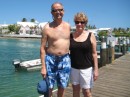Don and Sue at the dinghy dock in Hopetown.