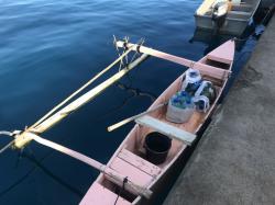 old log outrigger still in use for fishing