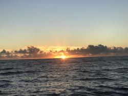 Sunrise arrival to Tahiti