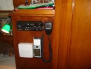 Ive also mounted our other hand held GPS to allow us to have a low power anchor alarm right where we sleep. 