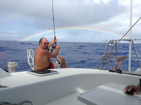 Rainbow while fishing