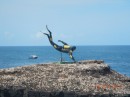 Diver sculpture on Sao Antao