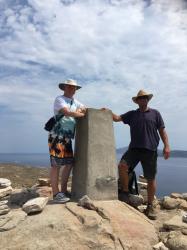 Boys at top of Mount Kynthos