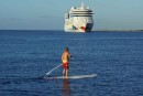 Cruise Ship meets the early morning paddle boarder