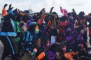 Sinterklaas has arrived in Bonaire and the "zwarte Pieten" are celebrating