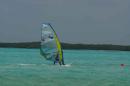 Wind surfing in Lac Bay