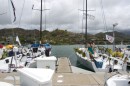 Double Trouble with sister ship Warrior at Kaneohe Yacht Club after completing the 2012 Pacific Cup