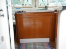 our beautiful reversed cabinet doors...yup, your looking at hte backside!
