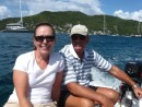 a dingy ride to shore in Bequia