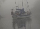AB leaving Hop-O-Nose Marina in the Fall of 2011, in the fog.  