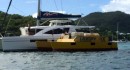 Dafodil mobile water/diesel catamaran - also has a little boat to fetch and deliver ice and laundry.