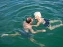 Pat and Les enjoying a dip