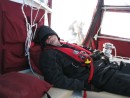 Sleepy captain the morning after the gale