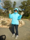 This is Pat all dressed warm. It got really cold while we were in the Grand Canyon. 