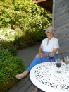 Ann on her patio in Port Moody (Vancouver).