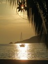 Kasasa anchored in the sun beam at Playa Ropa.