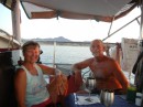 Steve and Sue on board Kasasa for dinner.