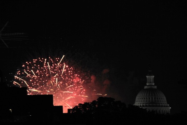 Fireworks near the capital in Washington DC